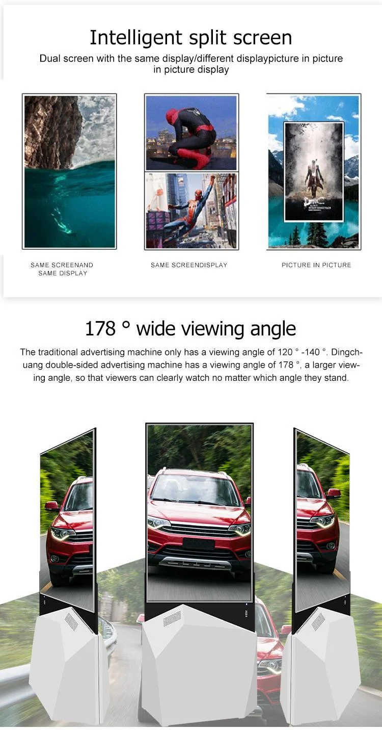 43 55 Inch Double Sided LCD Transparent Display Ultra Thin Kiosk